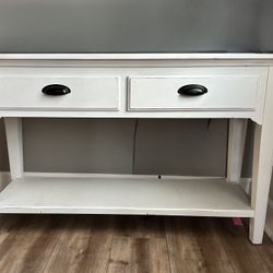 White Wood Buffet Table