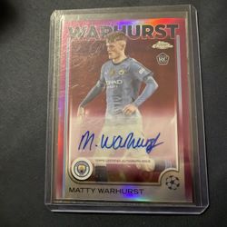 Topps Chrome UCC 24/25 Matty Warhurst City Geometric Auto RC 28/75 #CA-MW