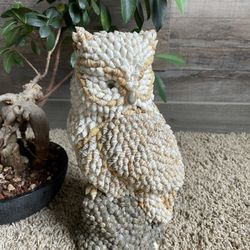 Handmade Seashell Owl Sculpture-One Of A Kind