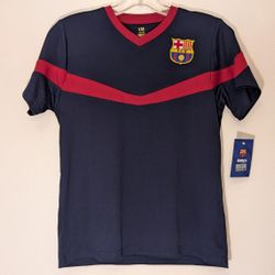 FC Barcelona UEFA Futbol Champions Soccer Jersey T Shirt (Youth Size 10-12) Blue Red Brand New