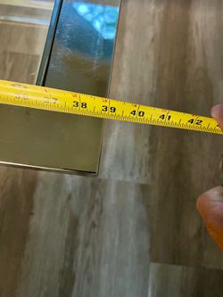 Chrome square table with glass