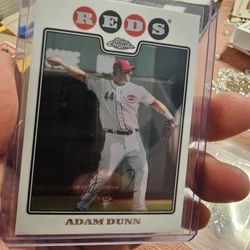 Cincinnati Reds Adam Dunn 08 Topps Chrome Baseball Card Bronson Arroyo 07 Bowman Chrome Baseball Card 