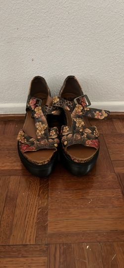 Dr. Martens Adaya Tan Tattoo Floral Wedge Sandals