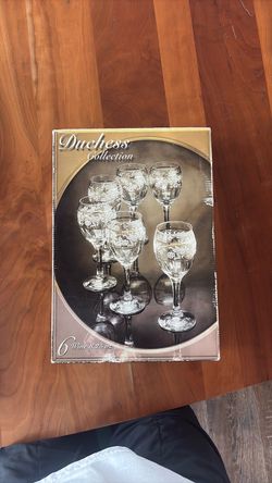 Duchess Collection Vintage Etched Wine Glasses – Set of 6