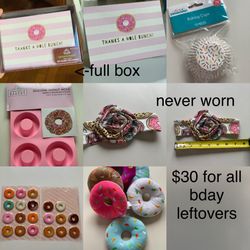 Donut design birthday goodies and thank you cards