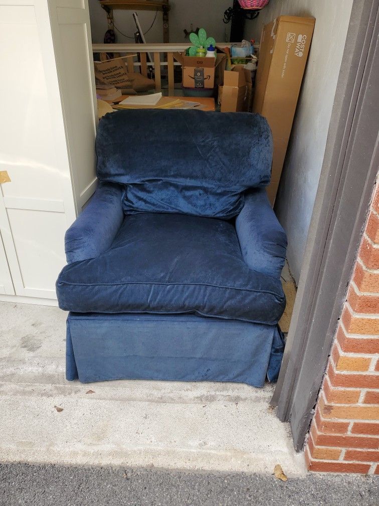Plush  Chair and Ottoman 