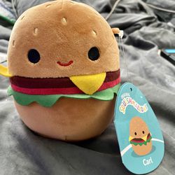 Squishmallows Carl the Cheeseburger 8" Plush Toy Stuffed Animal Soft New w/ Tags