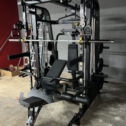 Smith Machine 300 | Adjustable Bench | 245lb Cast Iron Olympic Weights | 7ft Olympic Bar | Fitness | Gym Equipment | FREE DELIVERY/INSTALLTION 🚚 
