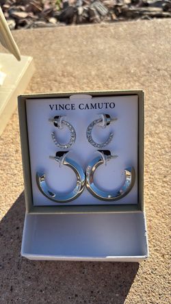 Vince Camuto Silver Hoop Earrings Set