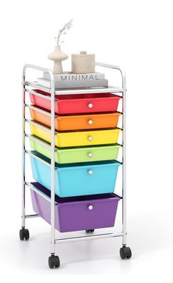 6 Drawers Rolling Storage Cart