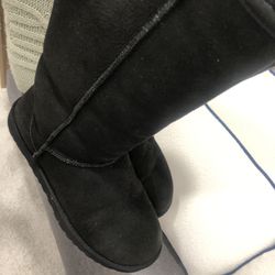 Ugg Women’s Boots Size W 9 Real Tall  Ones Black Color 