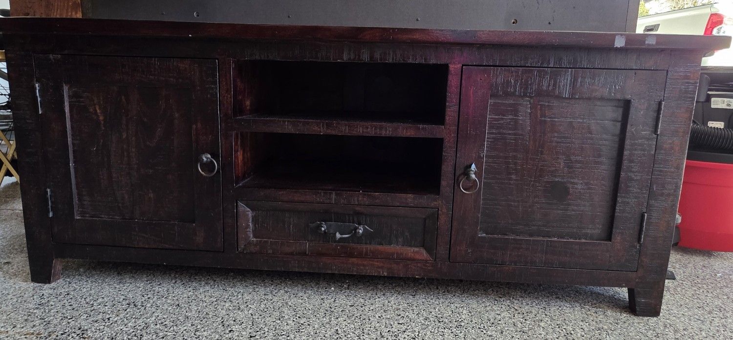 Solid Wood Cabinet with Drawer and Doors