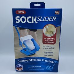 SOCK SLIDER AS SEEN ON TV FAST & EASY WAY TO PUT ON SOCKS & SHOES - OPEN BOX
