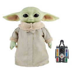 Mattel Star Wars  The Mandalorian Grogu  12-inch Plush Toy • Real Moves Soft Body Doll with Remote