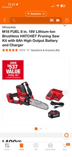 Brushless HATCHET Pruning Saw Kit