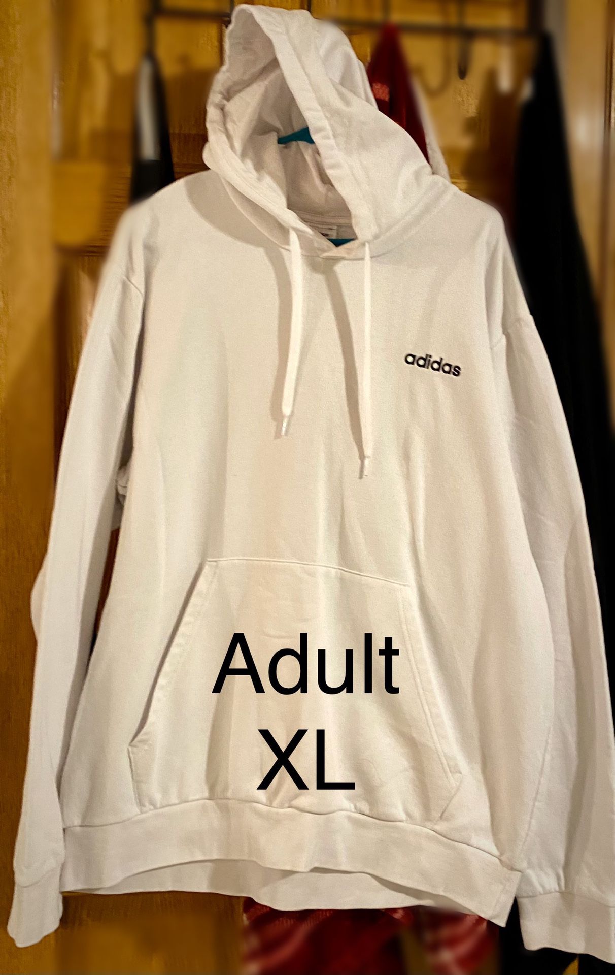 Adidas XL White Sweatshirt hoodie Like New Adult 