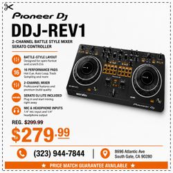 Pioneer DJ DDJ Series 2 Channel Mixer Serato Controller Performance FX Pads DDJ-REV1 🚨 Payment Options Available 🚨 No Credit Needed 🚨
