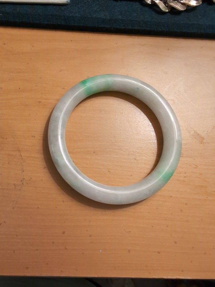 Jade Bangle Bracelet Carved For good luck Women's- Antique