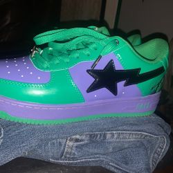 Bape Green And Purple NIKE
