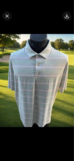 Hickey, Freeman Green, striped golf shirt size XL