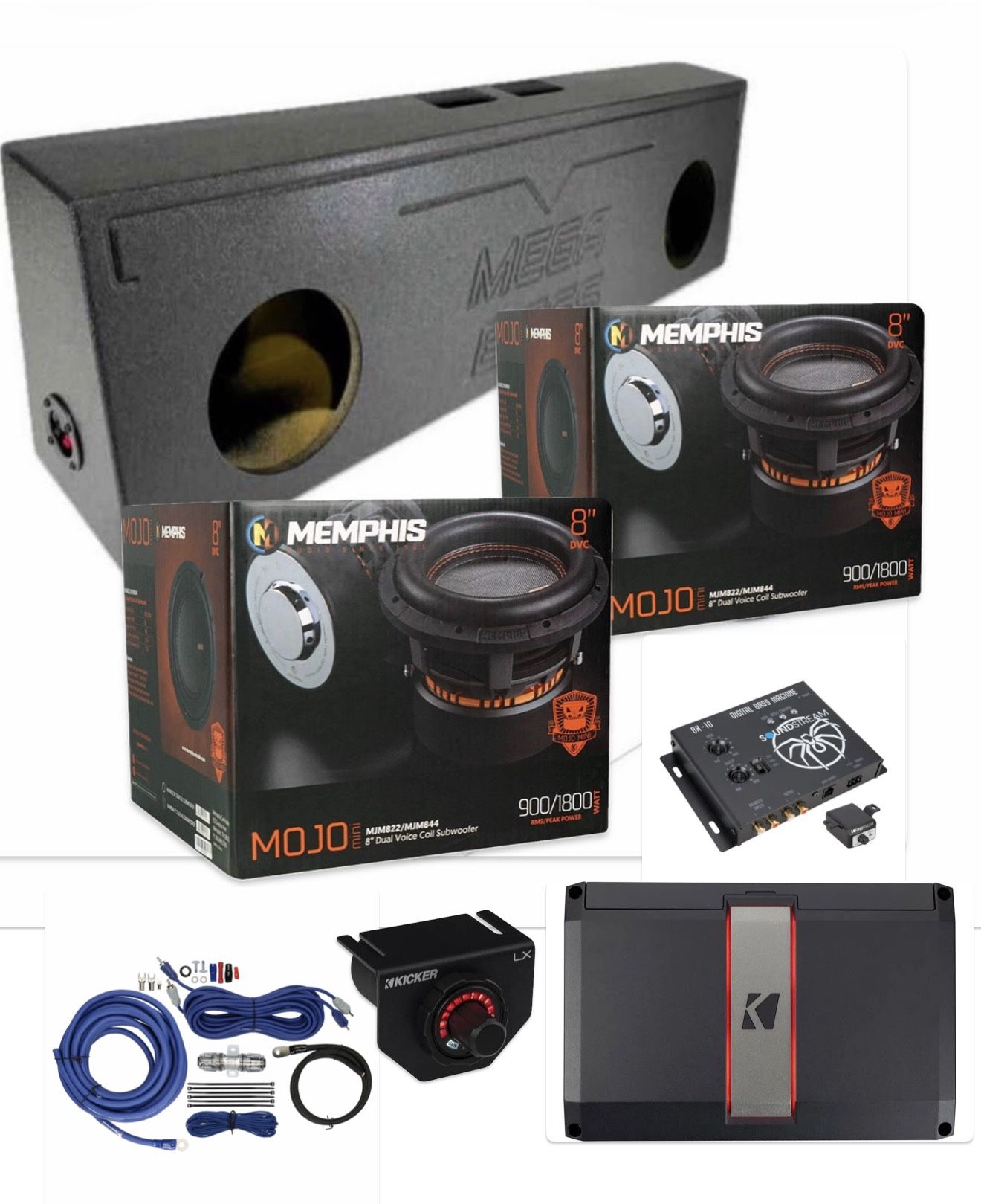 NEW POWERFUL BASS PACKAGE MEMPHIS MOJO 8” Installed FIT SINGLE CAB TRUCKS