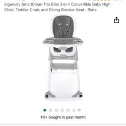 3-in-1 Convertible Baby High Chair, Toddler Chair, and Dining Booster Seat