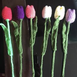 🌷 Tulipanes Crochet 10 Cada Uno