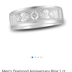 Men’s Size 10 14k White Gold 1 CT Ring 