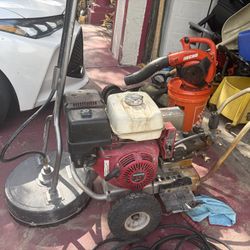 Pressure Washer And Surface Cleaner Has Electric Start