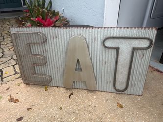 EAT Corrugated Metal Wall Sign 40x20