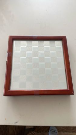 Wooden Chess Board with Glass Top