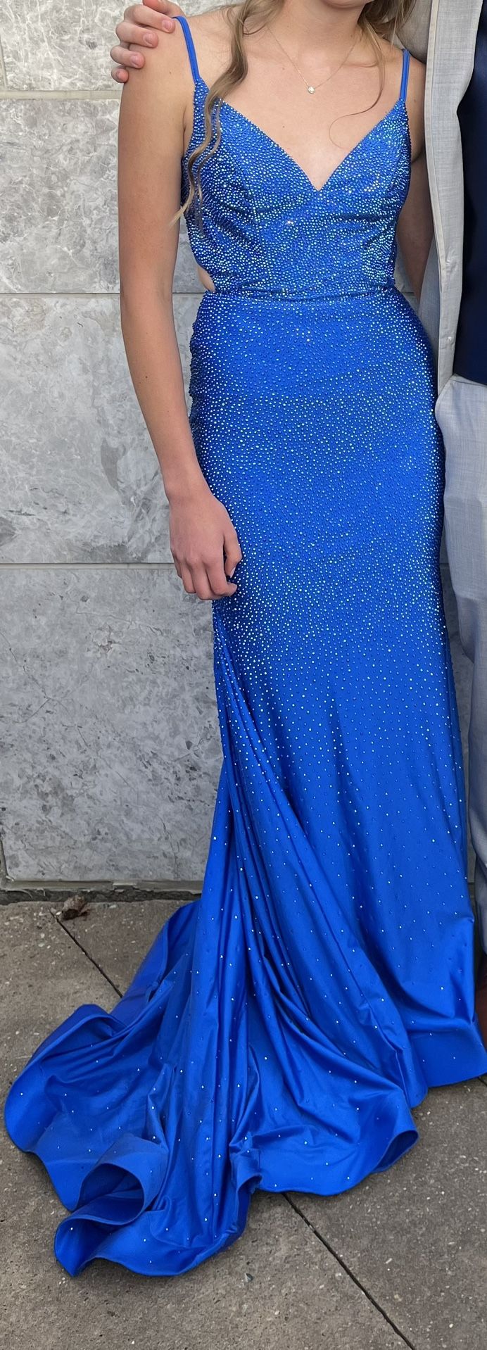 Royal Blue Sherri Hill Prom Dress Size 0 Like New Condition