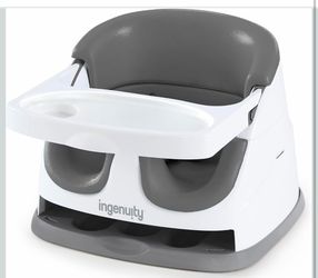 Ingenuity Baby Base 2-in-1 Booster Feeding and Floor Seat with Self-Storing Tray