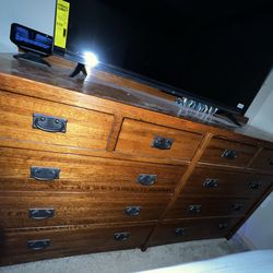 Solid 10-Drawer Wood Dresser Full Size