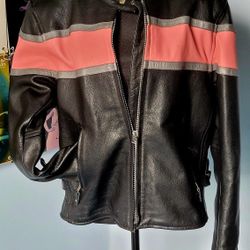 Sexy Leather Biker Jacket Small 