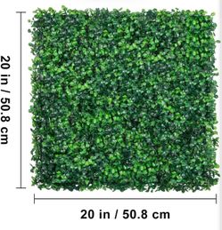 24 piece - 20 by 20 - Artificial Boxwood Panel, Green