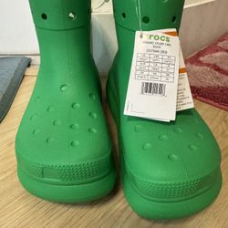 Green Ankle Crocs Boot Size 11 Women , 9 Men 