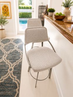Set of 2 Upholstered Bar Stools