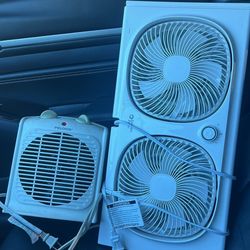 Double Fan And A Heater 