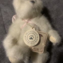BOYDS BEARS~ASTORIA ANGELWISH~FLUFFY WHITE BEAR!~PINK ANGEL WINGS- Style 562331