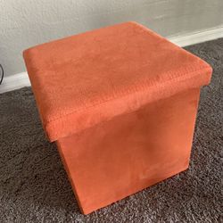 Foldable Orange Ottoman