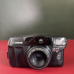 Canon Sure Shot 80 Tele 35mm film camera. 