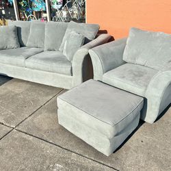 Klaussner Couch And Chair With Ottoman 