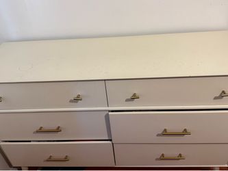 White Mid century 6 drawer chest ( living spaces)