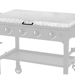 Kojem 28" Griddle Hard Cover Compatible with Blackstone 28-inch Griddle Cover Lid Silvery Aluminum w/Waterproof Diamond Plate Outdoor Flat Top Grill C