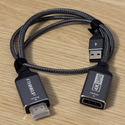 FTHINKUP - HDMI to DisplayPort Adapter 4K@60Hz [Braided, High Speed] Converter Cable for PC Graphics Card Laptop Mac Mini PS Xbox  