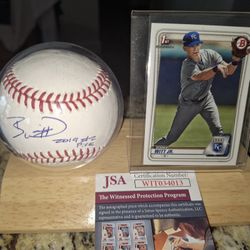 Bobby Witt Jr.  Autograph Baseball With Rookie Card 