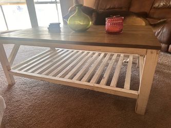 Table with side tables for living room