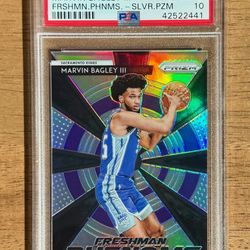 2018-19 Prizm Marvin Bagley III Freshmen Phenoms Silver RC #24 PSA 10 Kings