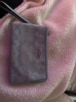 Coach Corner Zip Wristlet in Signature Canvas